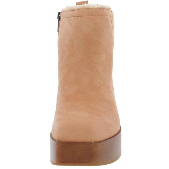 Size 10M - VINCE CAMUTO Rafella Zipper Faux Fur Lined Ankle Bootie Tan Camel NEW - Picture 2 of 3